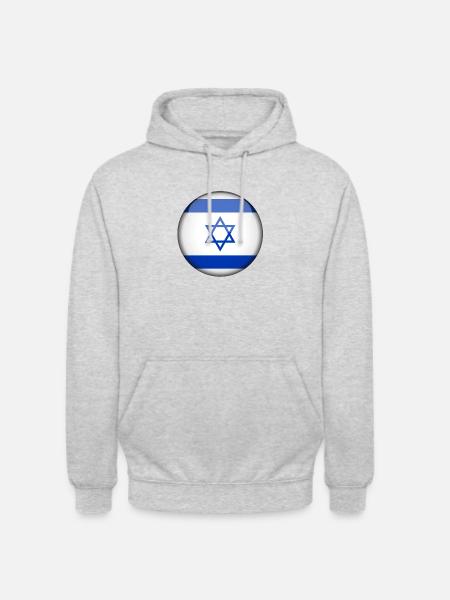Israeli Flag Circle - Unisex Hoodie - light heather grey