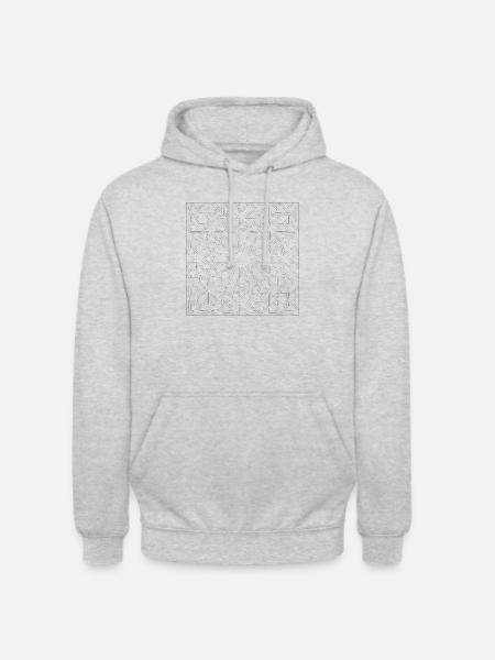 pattern maroc black and white - Unisex Hoodie - light heather grey
