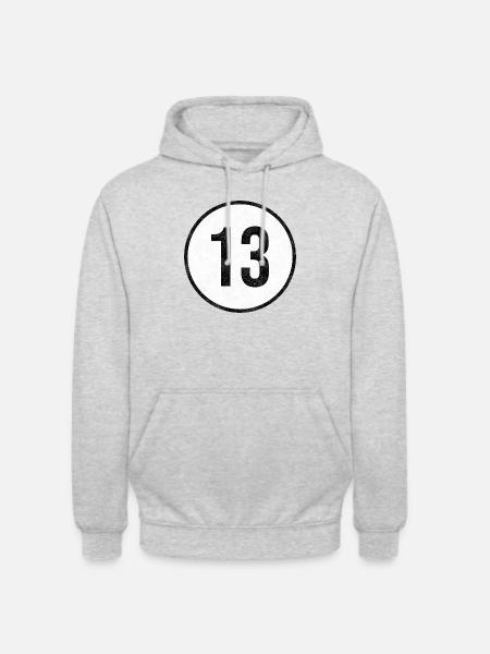 13 - Unisex Hoodie - Hellgrau meliert
