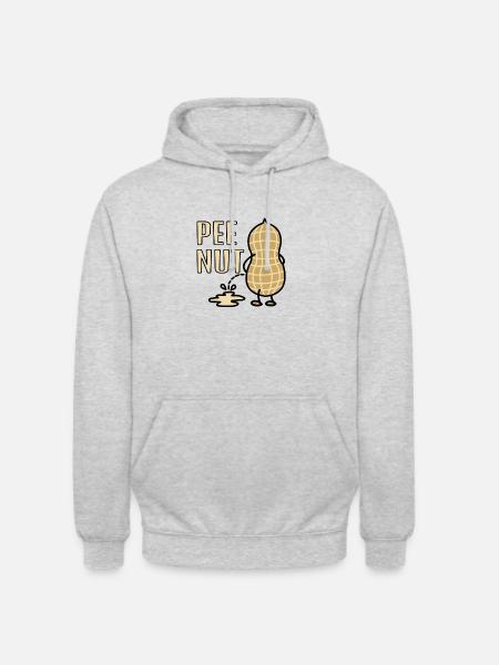 Pee nut Erdnuss pinkelt - Unisex Hoodie - Hellgrau meliert