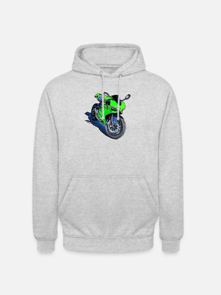 Sport Motorcycle Green - Unisex Hoodie - light heather grey
