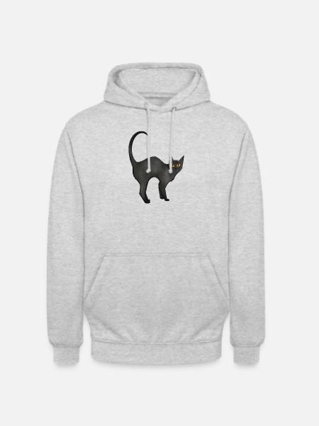 Chat Noir - Sweat-shirt à capuche unisexe - gris clair chiné