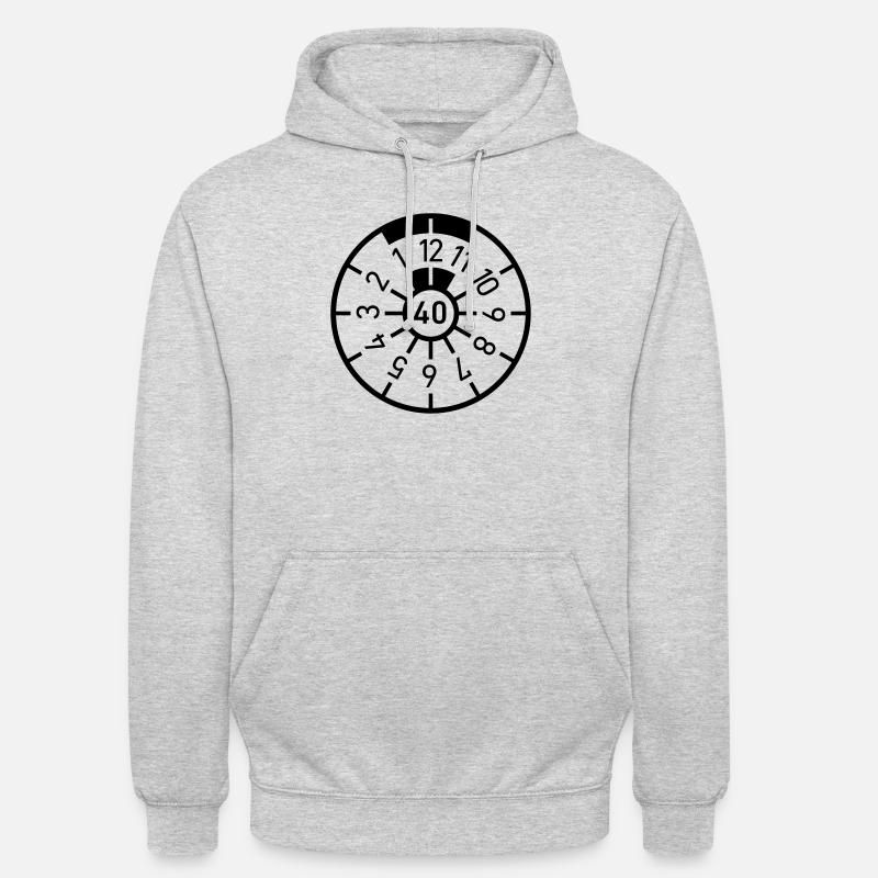Anniversaire 40 Forty TÜV badge - Sweat-shirt à capuche unisexe - gris clair chiné