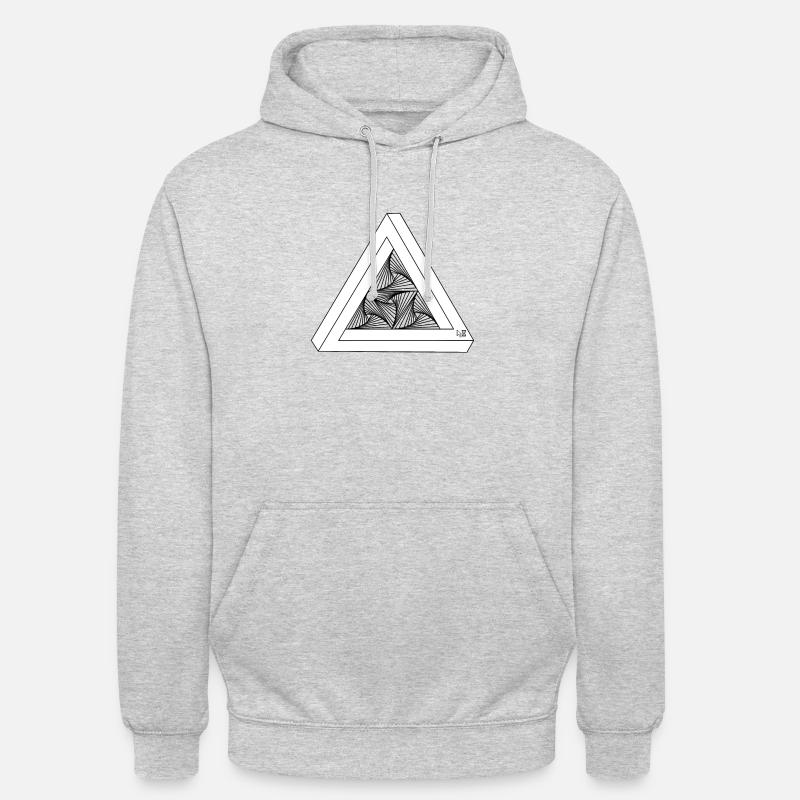 Triangle de Penrose blanc | Curseur - Sweat-shirt à capuche unisexe - gris clair chiné