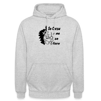 Corse - Sweat-shirt à capuche unisexe - gris clair chiné - Devant - Alina (178cm) & Michal (187cm)