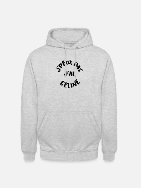 J'PEUX PAS J'AI CELINE - Sweat-shirt à capuche unisexe - gris clair chiné