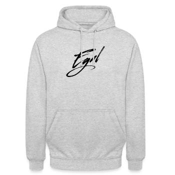 EGAL Gelassenheit Gleichgültig Chillen Entspannung - Unisex Hoodie - Hellgrau meliert - Vorne - Alina (178cm) & Michal (187cm)