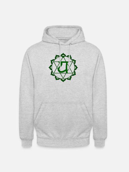 Herzchakra - Unisex Hoodie - Hellgrau meliert