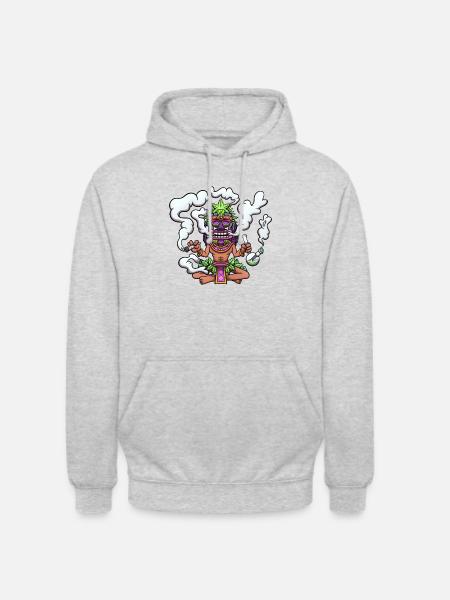 High Man With Tiki Mask - Unisex Hoodie - light heather grey
