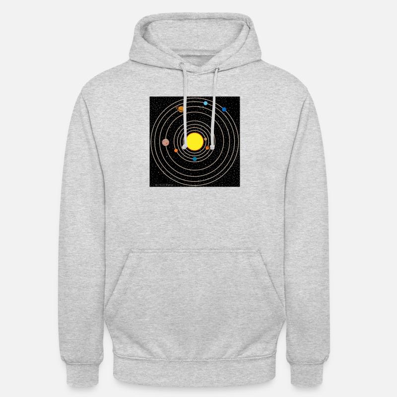 Système solaire - Sweat-shirt à capuche unisexe - gris clair chiné