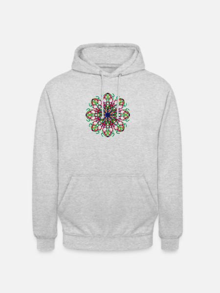 Geometrische Blume - Unisex Hoodie - Hellgrau meliert