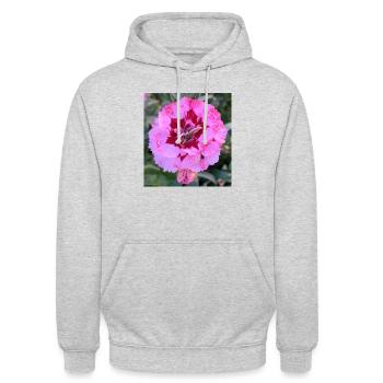 Blume rosa - Unisex Hoodie - Hellgrau meliert - Vorne - Alina (178cm) & Michal (187cm)