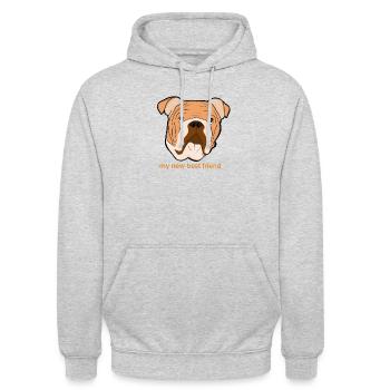 Bulldog - Unisex Hoodie - light heather grey - Front - Alina (178cm) & Michal (187cm)