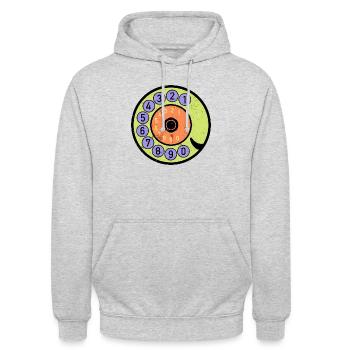 Cadran coloré Vintage Retro Phone Nostalgia - Sweat-shirt à capuche unisexe - gris clair chiné - Devant - Alina (178cm) & Michal (187cm)