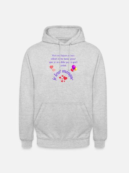 départ collègues - Sweat-shirt à capuche unisexe - gris clair chiné