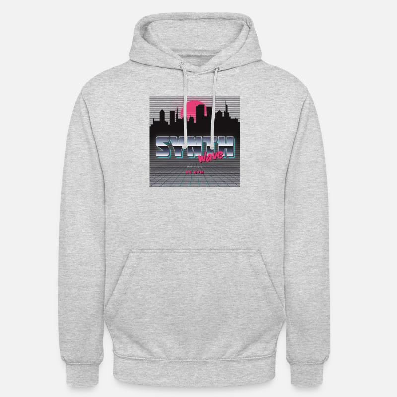 Synthwave - Sweat-shirt à capuche unisexe - gris clair chiné
