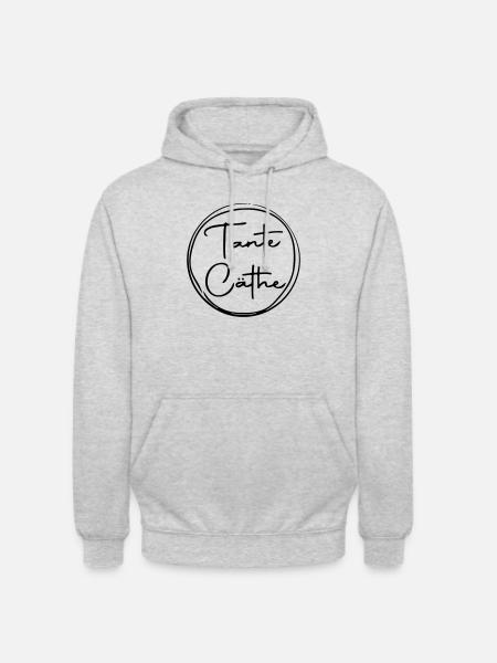 Tante Cäthe "Font" - Unisex Hoodie - Hellgrau meliert