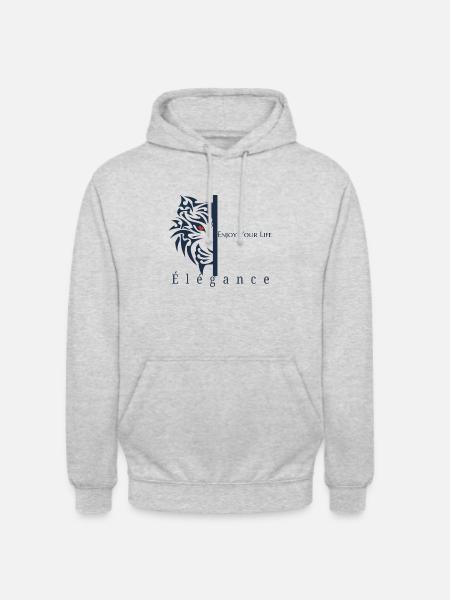 Élégance - Sweat-shirt à capuche unisexe - gris clair chiné
