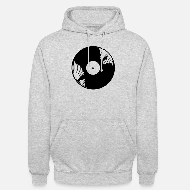 Conception de musique vinyle - Sweat-shirt à capuche unisexe - gris clair chiné