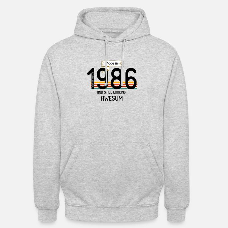 Né en 1986 - Sweat-shirt à capuche unisexe - gris clair chiné