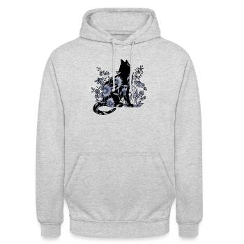 Chat - Sweat-shirt à capuche unisexe - gris clair chiné - Devant - Alina (178cm) & Michal (187cm)