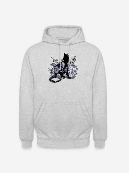 Chat - Sweat-shirt à capuche unisexe - gris clair chiné