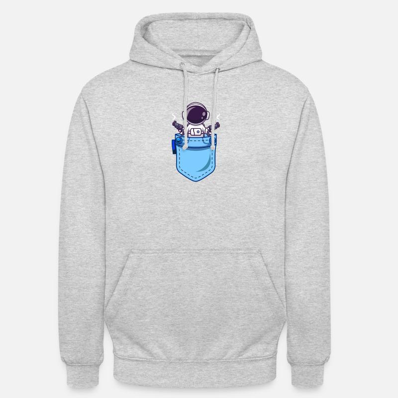 Astronaute - Garde - Sweat-shirt à capuche unisexe - gris clair chiné