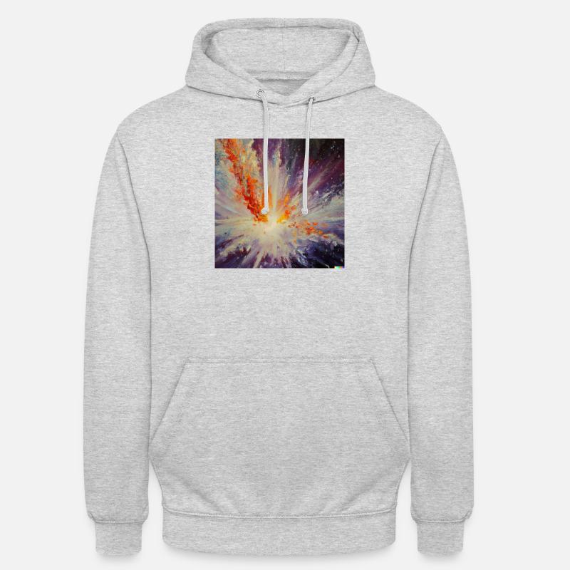 Explosion eines Sterns - Unisex Hoodie - Hellgrau meliert