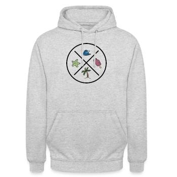 Design amusant pour l’été - Sweat-shirt à capuche unisexe - gris clair chiné - Devant - Alina (178cm) & Michal (187cm)