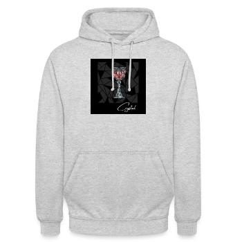 Verre à vin Design - Sweat-shirt à capuche unisexe - gris clair chiné - Devant - Alina (178cm) & Michal (187cm)