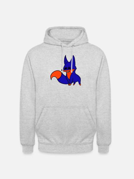 Fuchs - Unisex Hoodie - Hellgrau meliert