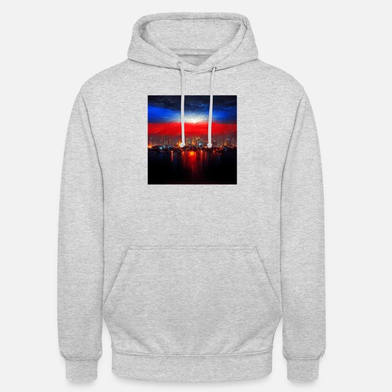 RitchieBryan manila bathed in red white blu - Unisex Hoodie - light heather grey