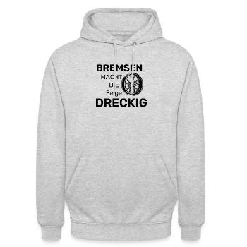 Bremsen macht die Felge Dreckig - Unisex Hoodie - Hellgrau meliert - Vorne - Alina (178cm) & Michal (187cm)