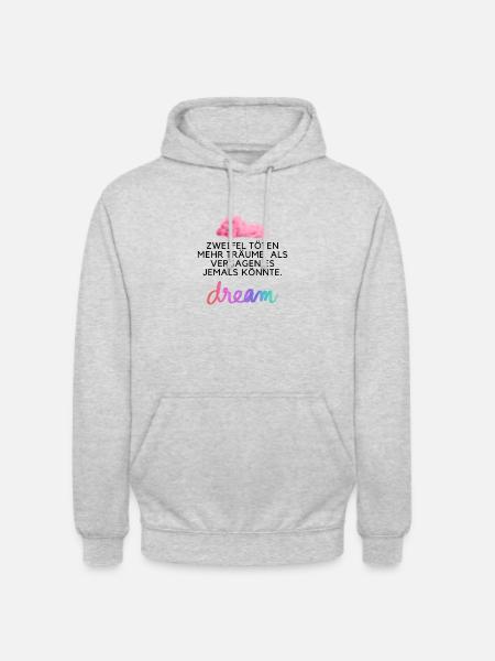 Dream Wolke - Unisex Hoodie - Hellgrau meliert