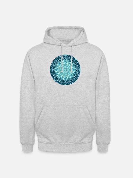 Mandala-Quantum 2 - Unisex Hoodie - Hellgrau meliert