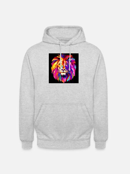 Cool Colourful Lion - Unisex Hoodie - light heather grey