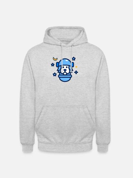 Hundastonaut - Unisex Hoodie - Hellgrau meliert
