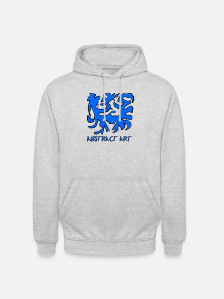 Abstract art in blue - Unisex Hoodie - light heather grey