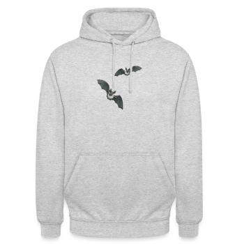 petites chauves-souris - Sweat-shirt à capuche unisexe - gris clair chiné - Devant - Alina (178cm) & Michal (187cm)