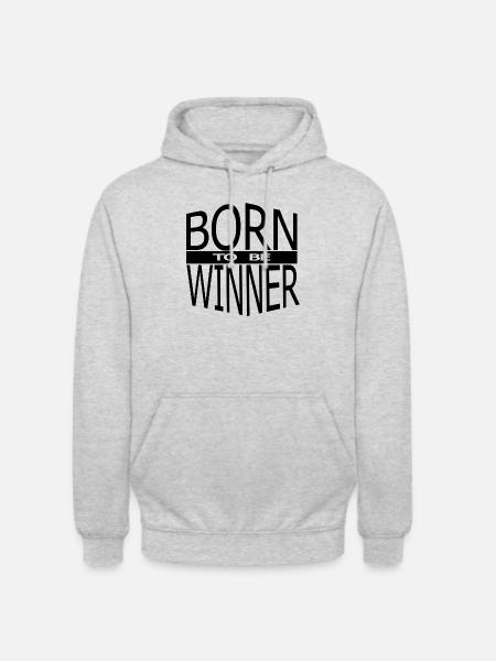 Geboren om winnaar te worden - Uniseks hoodie - lichtgrijs gemêleerd