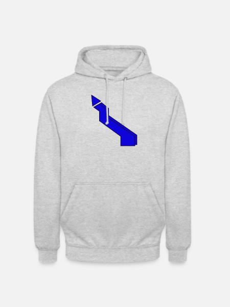 Blitz blau - Unisex Hoodie - Hellgrau meliert