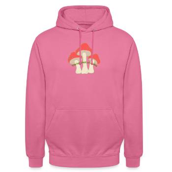 Tee-shirt champignons marrant - Sweat-shirt à capuche unisexe - rose - Devant - Alina (178cm) & Michal (187cm)