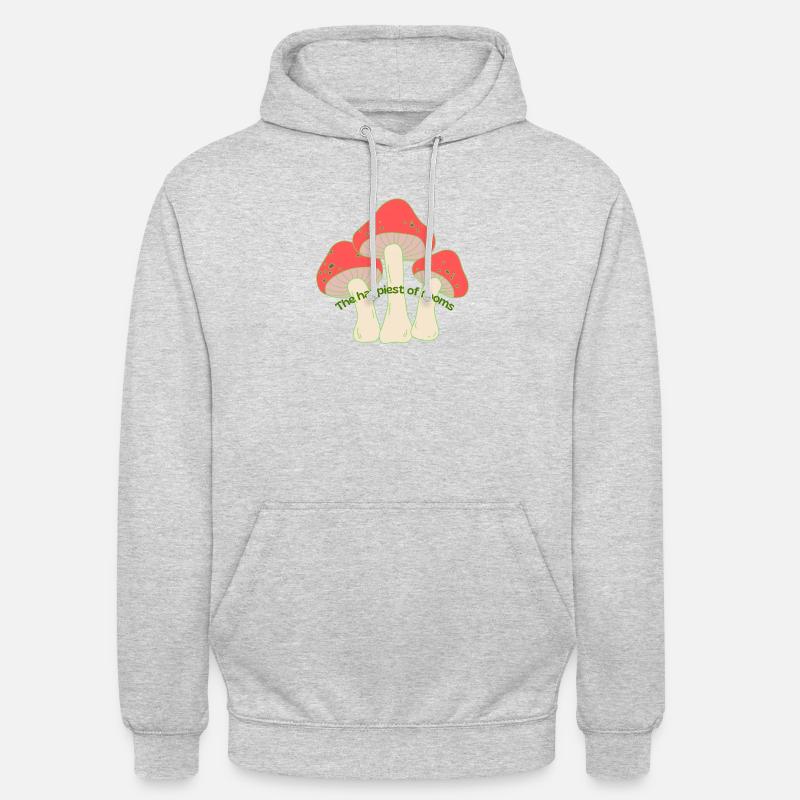 Tee-shirt champignons marrant - Sweat-shirt à capuche unisexe - gris clair chiné