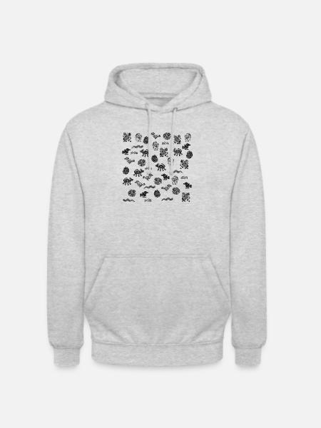 Aztec Figures - Unisex Hoodie - light heather grey