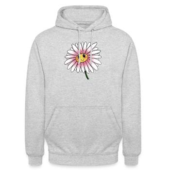 Pâquerette - Sweat-shirt à capuche unisexe - gris clair chiné - Devant - Alina (178cm) & Michal (187cm)