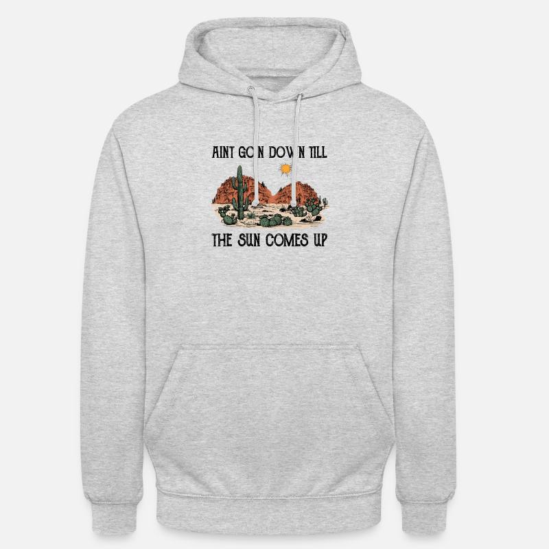 Aint goin down jusqu’à ce que le soleil se lève - Sweat-shirt à capuche unisexe - gris clair chiné