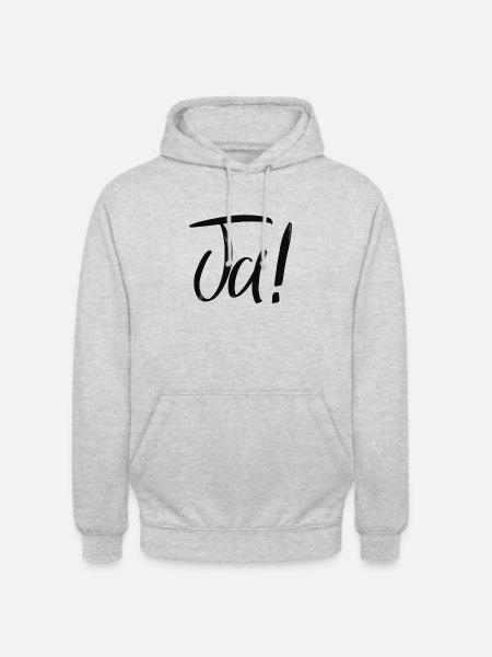 Ja! - Unisex Hoodie - Hellgrau meliert