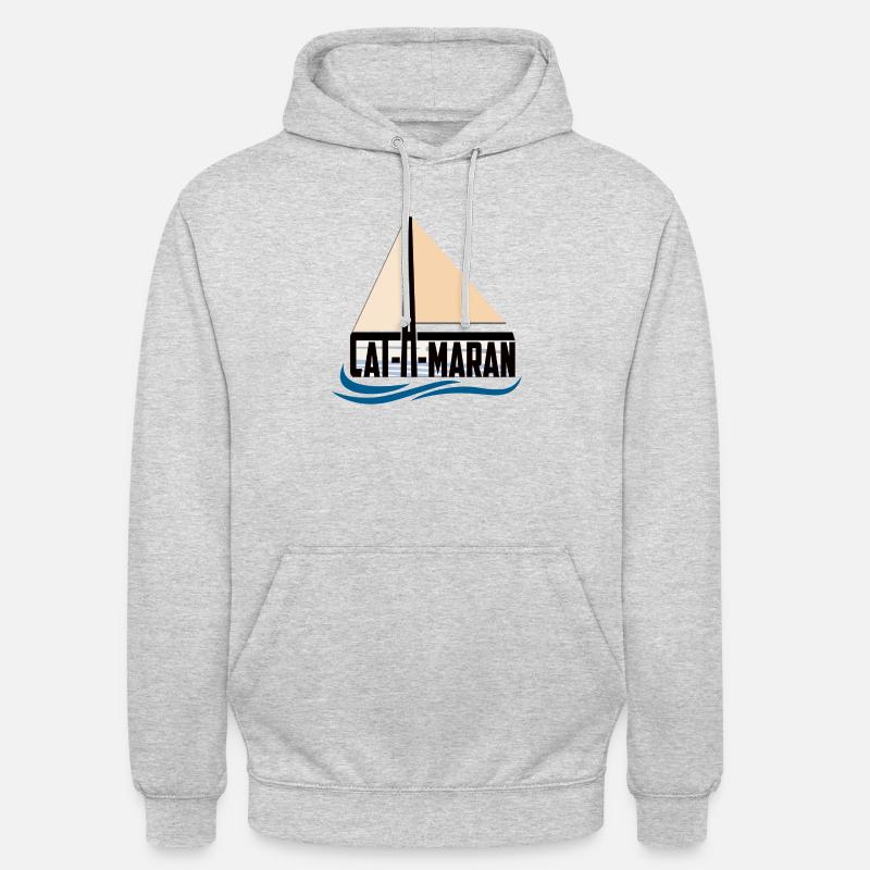 catAmaran - katAmaran - 3 - Sweat-shirt à capuche unisexe - gris clair chiné