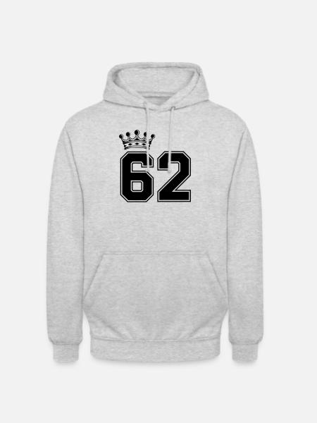 62 krone - Unisex Hoodie - Hellgrau meliert