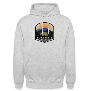 Yosemite-Nationalpark - Unisex Hoodie - Hellgrau meliert - Vorne - Alina (178cm) & Michal (187cm)